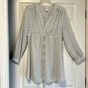 H&M Mama Maternity Polka Dot Balloon Sleeve Empire Waist Flowy Feminine Tunic M